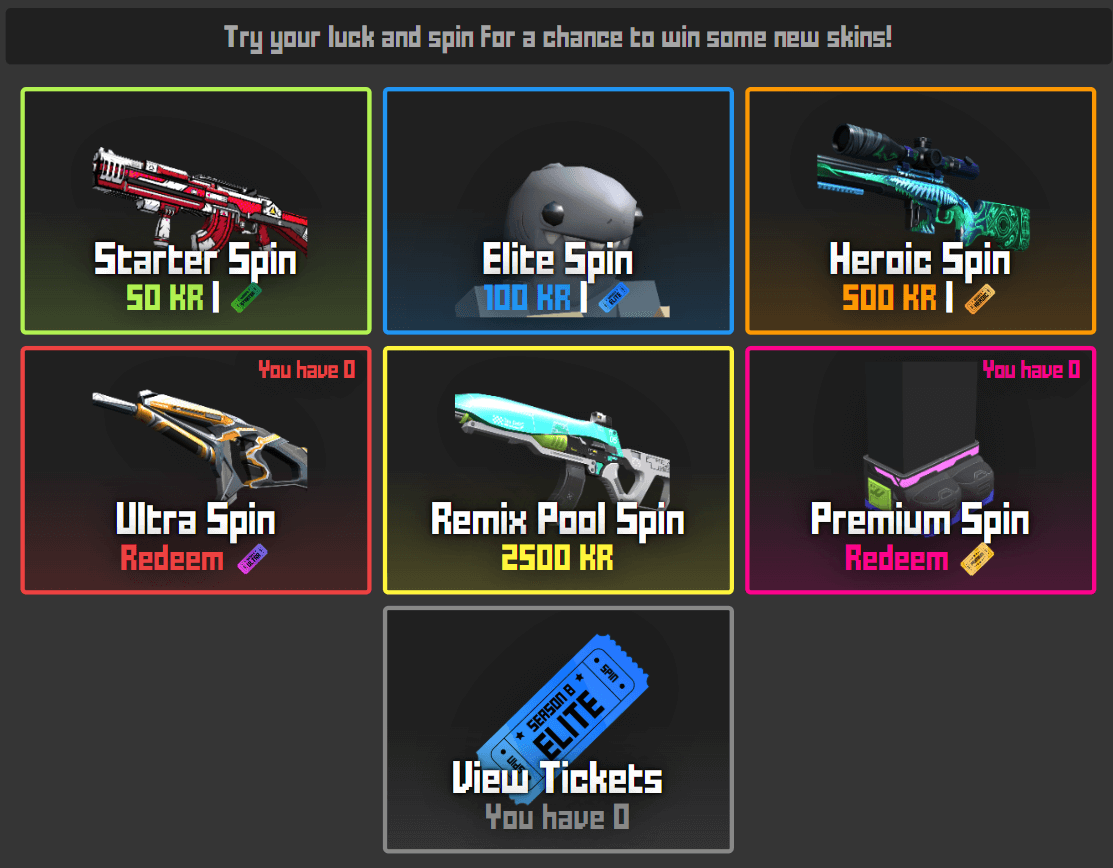 Spin Wheel Interface